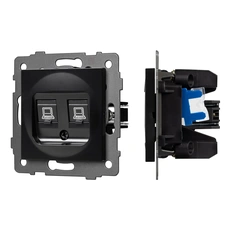Изображение Механизм компьютерной розетки двойной SCT-MPC2-PL-BK-V (RJ-45, CAT6) (Arlight, -)