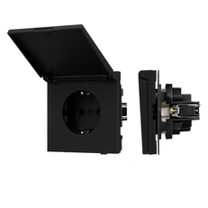 Изображение Механизм розетки влагозащищённый SCT-TENDO-MCP-SFPL-BK (230V, 16A) (Arlight, Черный soft-touch)